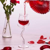 Copa de cristal con cola de champán, copa de vino con chispa para fiesta de San Valentín, rosa 3D, altura estilo Ins - details 11