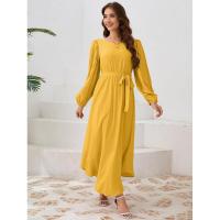 Vestido casual de manga larga para mujer, prenda elegante de color bastante sólido, para 2025 - details 11