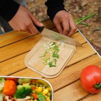 Fiambrera Portátil para Picnic al Aire Libre, juego de Cocina de Acero Inoxidable para Camping, Tajadera de Madera de Bambú - details 8