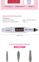 Máquina pulidora eléctrica para uñas, herramienta de manicura y pedicura, cortador de fresado, removedor de Arte de uñas - details 3
