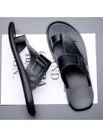 2025 verano hombres sandalias de cuero gran tamaño moda cien con simple juventud masculina playa zapatos zapatillas - details 5
