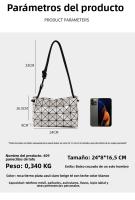 Bolso de Tofu Rombo Geométrico de Moda Bolso de Mujer con Cordón Bolso Bandolera de Hombro Pequeño Cuadrado - details 5