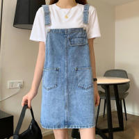 Rimocy 2024 verano Denim vestido general mujeres coreano sin mangas Jeans vestidos femeninos Casual suelta Spaghetti Strap Mini vestido - details 1