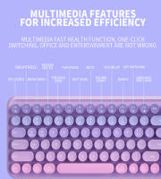 Teclado inalámbrico ergonómico para Pc/portátil/escritorio, 2,4 teclas, Retro, redondo, función Multimedia, 106G - details 2