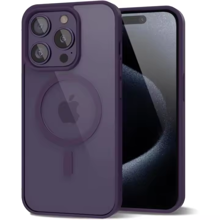 Funda de Teléfono de Acrílico Transparente Funda Dura Magnética Mate para iPhone - 1