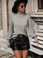 Suéter de cuello alto con botones para mujer, Jersey de punto suave, Vintage, color blanco, otoño e invierno, novedad de 2023 - details 9