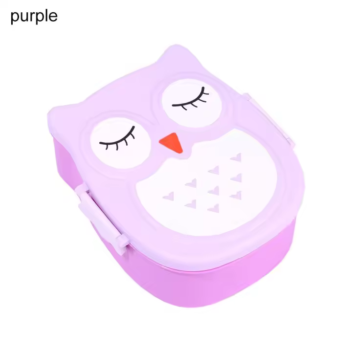 Juego bento de villa de dibujos animados, contenedor de comida, cuchara de doble capa - 1