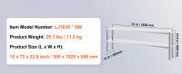 SucceBuy Estante doble de acero inoxidable de 12 x 72 pulgadas, altura ajustable. Ideal para preparación en cocina, restaurante y taller. - details 5