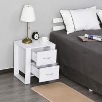 2 Cajones Patas y Base Elevada para Dormitorio Mesa Lateral para Sala de Estar Estilo Moderno 48x39x54 cm Roble - details 12