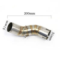 Z900 Slip-on Motorcycle Exhuast Middle Link Pipe Escape Muffler Adapter Connect Pipe Catalytic Delete Z 900 Stainless steel - details 6