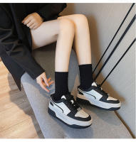 Zapatos blancos de plataforma de cuero, nuevas zapatillas versátiles en blanco y negro, zapatos de tablero de panda que aumentan la altura - details 16