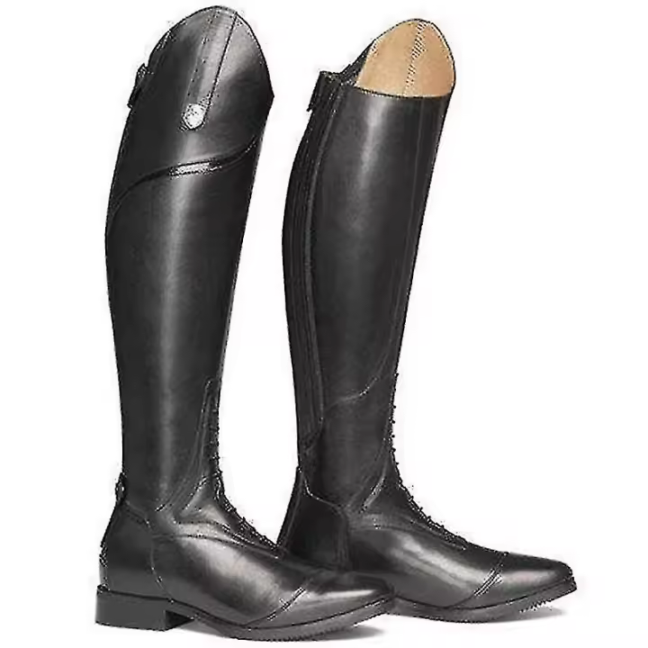 Botas De Campo Altas Para Mujer, Botas De Montar De Piel Sintética Con Cremallera Trasera, Para Encima De La Rodi - 1