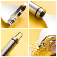 Stainless Steel Corn Peeler Serrated Corn Stripper Peelers Cob Shaver Planer Thresher Cutter Kitchen Fruit Vegetable Gadget Tool - details 7
