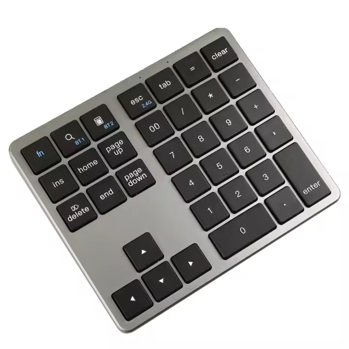 Teclado numérico inalámbrico ultradelgado con Bluetooth 2,4G, teclado numérico recargable por USB para IOS y Android, teclado Digital para ventana - 1