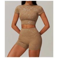 Ropa deportiva cómoda de alta elasticidad, ropa deportiva elástica transpirable, sujetador de Yoga de manga corta para Fitness - details 8