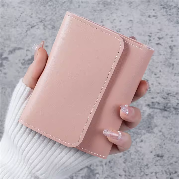 Nueva Monedero Pequeño Para Mujer De Cuero PU Con Cierre En Hacha Porta Tarjetas De Crédito Estilo Corto Y Moda - 1