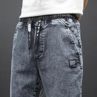 Primavera Verano negro azul Cargo Jeans hombres Streetwear Denim Jogger pantalones hombres holgados Harem Jean pantalones de talla grande - details 14