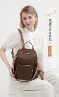 Mochila de moda para mujer, bolsos resistentes a la suciedad, elegantes bolsos traseros de Color café, bolsos de libros informales con estilo para niñas, bolsillos espaciosos antirrobo - details 0