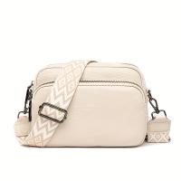 Bolso bandolera de cuero retro, bolso de hombro con correa ancha, bolso cuadrado multicapa de moda para mujer - details 1