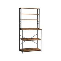 Carrito de cocina retro de 3 niveles Estante de almacenamiento resistente con bandeja de madera - details 10