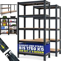 2X Estanterías Almacenaje Metálicas Cargas Pesadas 1750Kg 180x90x40cm Más Altas Rojas - details 9