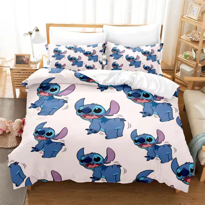 Digital 3d Lilo Stitch colorido Impresión Digital multicolor tamaño completo hermoso colorido cómodo edredón conjunto niños - 1