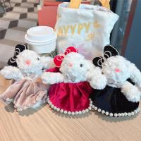 Nuevo Conjunto bonito de pareja, llavero de muñeco de peluche de conejo de orejas caídas y oso Sherry - details 3