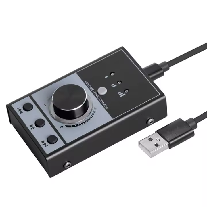 Tarjeta de sonido para ordenador, controlador de volumen multimedia, interfaz de Audio para PC, portátil, Android, transmisión de vídeo, Control silencioso - 1
