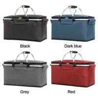 Cesta Picnic Térmica Plegable Premium Bolsa Aislante 72h Antiderrames Diseño Elegante para Acampar/Playa/Viajes Material Ecológico Impermeable y Multifuncional - details 1