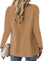 Chaqueta de traje pequeña de manga larga para mujer, Color sólido, otoño - details 13