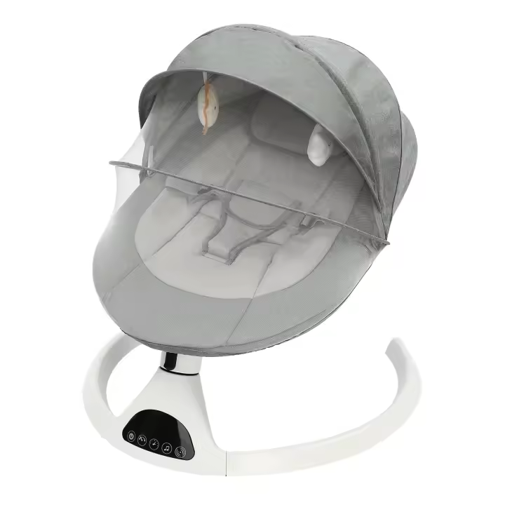 Cuna eléctrica con Bluetooth, mecedora con mando a distancia para bebés de 0 a 12 meses con rodamiento de 0 a 12 kg/0-26,46 lb con 5 amplitudes de columpio - 1