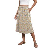 Falda elástica plisada estampada de cintura alta a rodilla para mujer, moda, fiesta, verano, 2024 - details 6