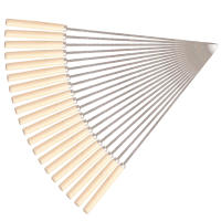 Juego de 20 Palillos para Barbacoa de Acero Inoxidable con Mango de Madera - details 1