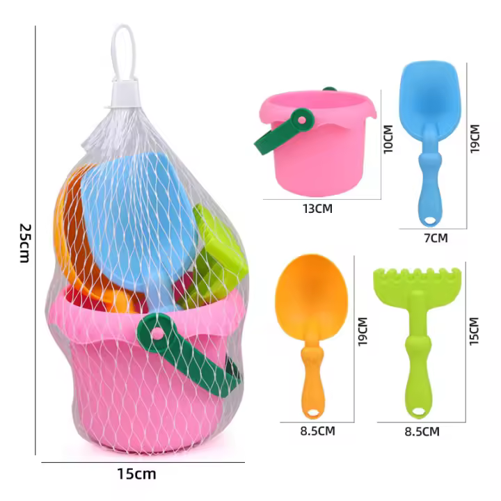 Set de Juguetes de Playa de Goma Suave Set de Herramientas de Juego de Arena de 4 Piezas para Niños - 1