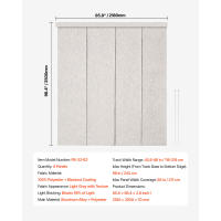 Persianas de Panel Ajustables SucceBuy, Riel Extensible de 116 cm a 218 cm de Ancho, Cortinas de Panel Personalizables de hasta 243 cm de Alto, Persianas Verticales Opacas para Puertas Corredizas, Puertas de Patio, Separador de Ambientes, Gris Claro - details 11