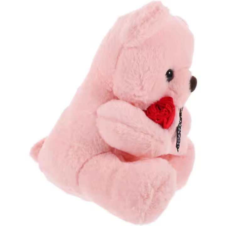 Muñeco de Oso Rosa Juguete Decorativo de Dormitorio de Piel de Algodón Gris - 1