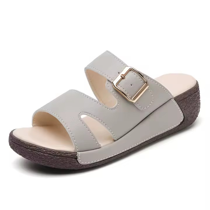 5 sandalias de cuña antideslizantes de verano para mujer, zapatillas informales y cómodas de una palabra - 1