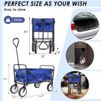 Carrito de Mano Plegable Ruedas de 360 °   Ideal para Jardín, Playa, Camping, Compras - details 11