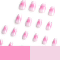 Uñas postizas con diseño degradado rosa, cómodas y que nunca se parten, cómodas, a juego con el vestido de chica caliente - details 2