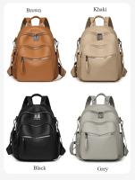 Mochila pequeña de moda para mujer, Mochila De Cuero Negro marrón simple, mini mochila de viaje informal para teléfono, regalos para niñas - details 1
