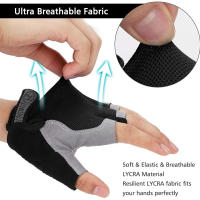 Guantes de ciclismo con almohadilla de Gel, antideslizantes, transpirables, para bicicleta de montaña y de carretera, 1 par - details 6
