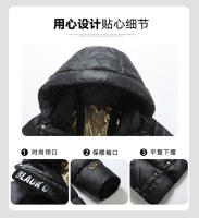 Chaqueta larga de plumón para hombre, de oro negro, chaqueta de algodón cálida con capucha de invierno enroscada - details 7