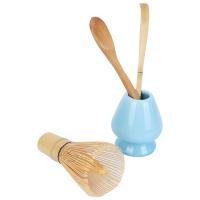 Juego de batidor de bambú de 4 piezas, cuchara de té, batidor de 100 puntas (Chasen), cuchara tradicional (Chashaku), cuchara de té, batidor azul - details 7