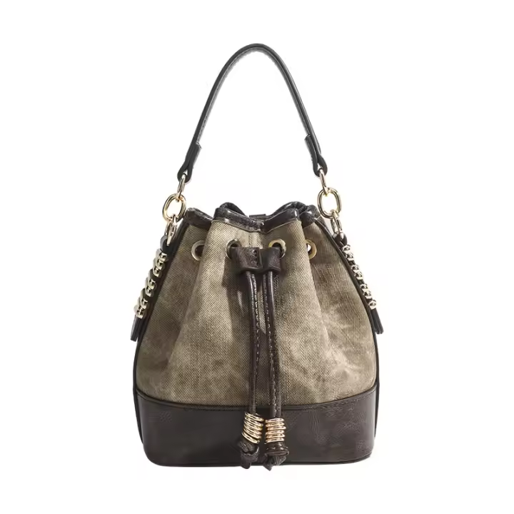 Bolsos de mano para mujer 2025, nuevo estilo, bolsos de cubo de pintura retro de gama alta, bolsos de mensajero de hombro de viaje diario - 1