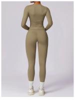 Conjunto de Yoga para Mujeres 2 Piezas Ropa Deportiva Gimnasio Legging Fitness Top Corto de Manga Larga Traje Deportivo Material Exterior Nylon Adecuado para Primavera/Verano - details 9