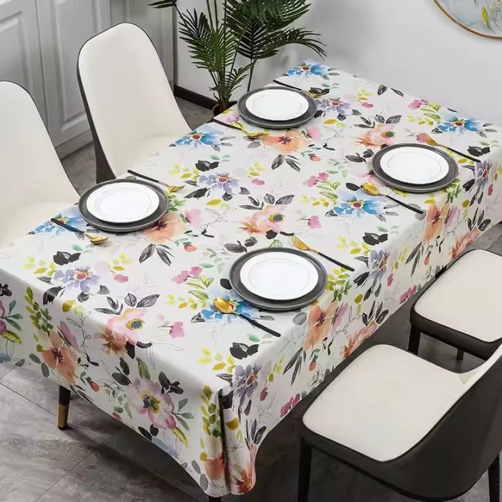 Vintage ral patrón wer impermeable Rectangular cubierta de mesa habitación decoración de boda mantel Antifoug - 1