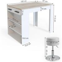 Mesa de Bar Reposo, Antracita/Blanco, 67 x 100 cm - details 34