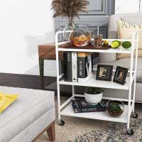 Carrito Cocina,Carro Auxiliar de Metálicos de 3 Niveles Cocina o Multiuso con Ruedas,para el hogar,60×30×75cm,Blanco - details 3