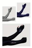 Mangas de protección solar de fibra para hombre verano, 100% spandex de alto estiramiento de color sólido, guantes de deportes al aire libre antideslizantes de refrigeración, cubiertas de dos dedos para ciclismo, pesca, conducción, uso de teléfono - details 2