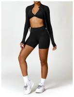 Pantalones cortos de Yoga sin costuras para mujer, mallas deportivas de LICRA de cintura alta, suaves, para gimnasio y entrenamiento - details 29